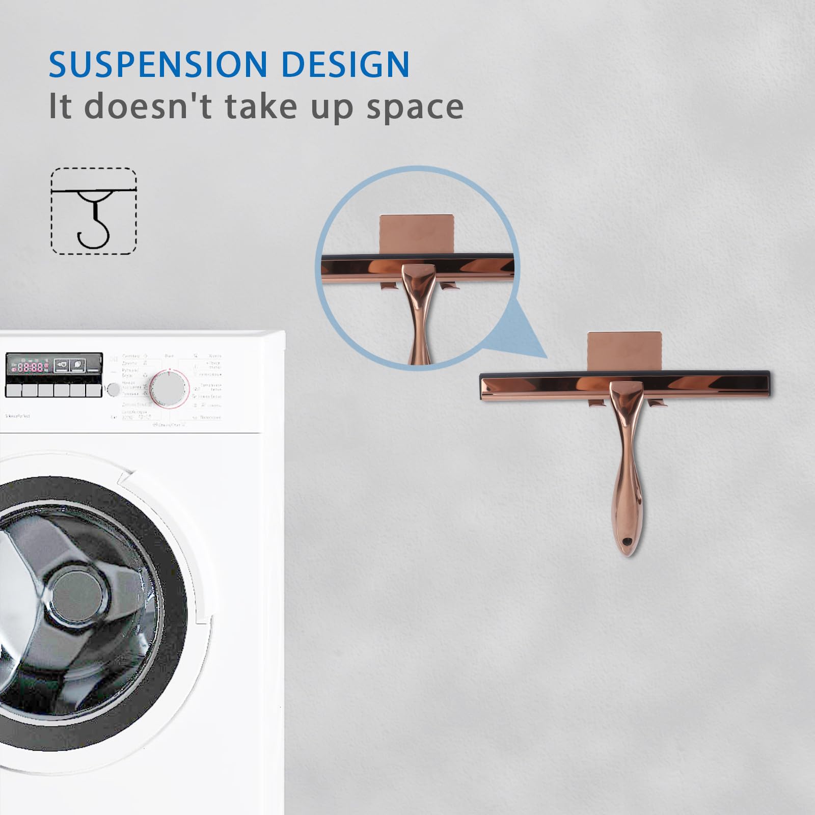 Limpiador Multiusos Mango Corto de Acero Inoxidable para Limpieza Eficaz Raspador Resistente para Ventanas y Mamparas de Baño y Cocina