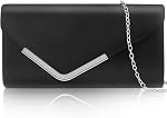 Larcenciel Nude Clutch Purses for Women, Trendy Leather Evening Bag w/Chain, Fashion Envelope Lady Shoulder Crossbody Handbags, Sparkly Party Prom Purse Bride Wedding Guest Clutch Dress Carry on Bags