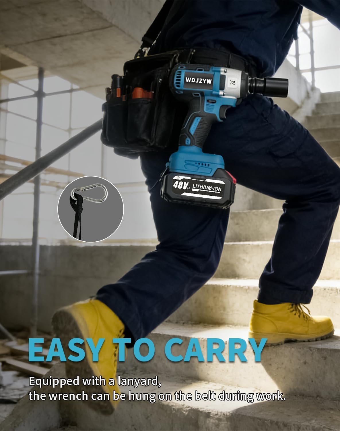 1/2" Brushless Cordless Impact Wrench, 1300N·m High Torque, 4-Speed Auto-Stop,Battery& Fast Charger, Heavy Duty Power Tool for Auto Repair & Lug Nut Removal