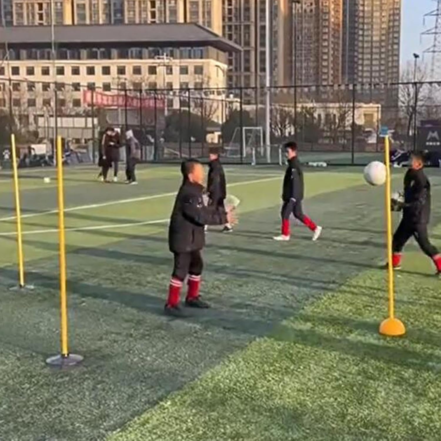 Soccer Corner Flag Soccer Agility Poles Adult Training Sports Flag for Games 3pcs Poles GreenBase