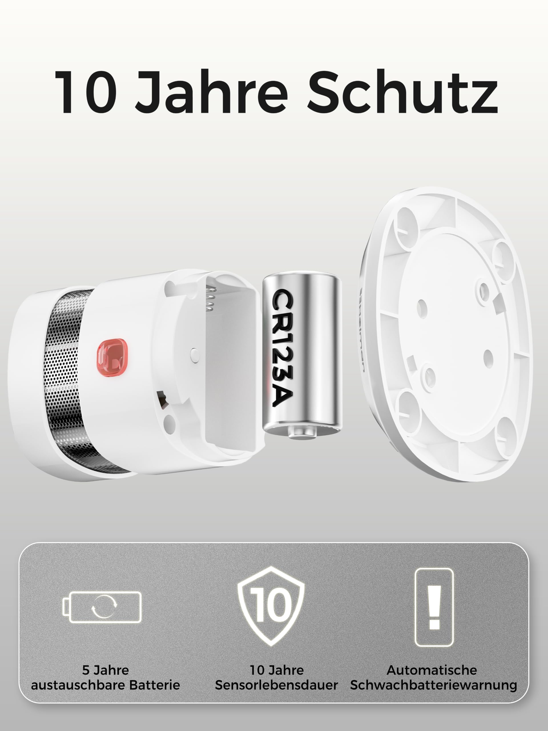 Heiman Smart Zigbee Rauchmelder HS1SA-E Plus, 3 Stück | Smart für Home Assistant ZHA & Z2M, Zigbee 3.0 Hub erforderlich, 5 Jahre austauschbare Batterie, Mit Magnethalterung