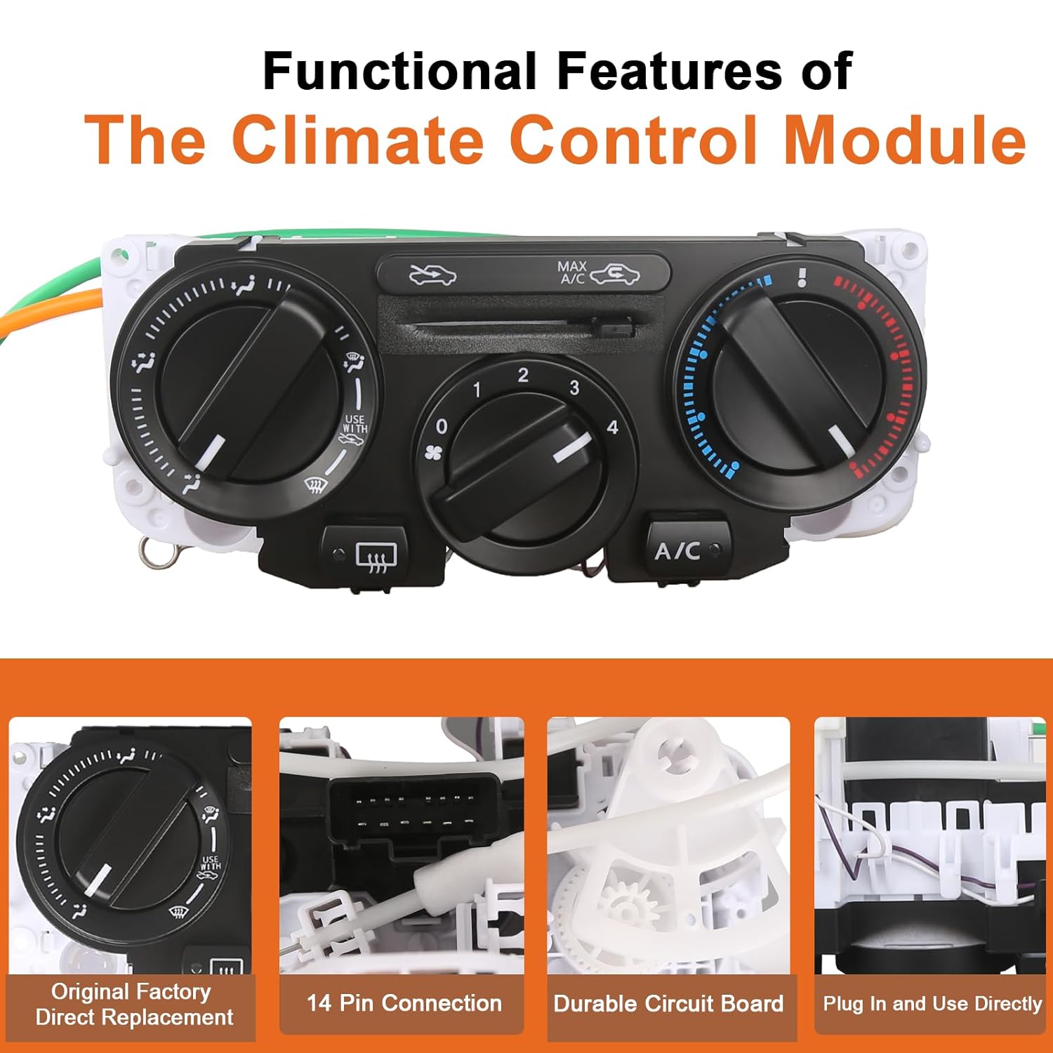 599-216 HVAC Control Module Assembled Compatible with Nissan Versa 2007-2011 AC Air Conditioning Control Switch Temperature Control Panel