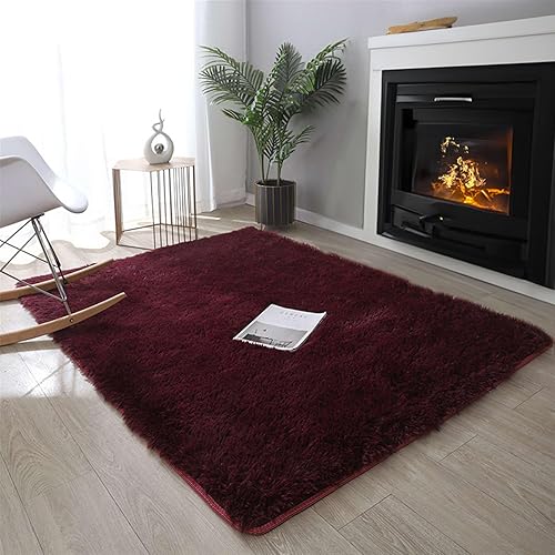 Miniatura 13 de SK Studio Alfombra peluda para dormitorio, sala de estar, alfombra lanuda antideslizante, alfombra interior para apartamento, dormitorio, cuarto