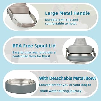 BJPKPK 64oz Insulated Water Bottles, Dishwasher Safe Half gallon Water Bottle with Metal Handle, BPA Free Spout Lid & Detachable Bowl, Large Stainless Steel Jugs, Chartreuse
