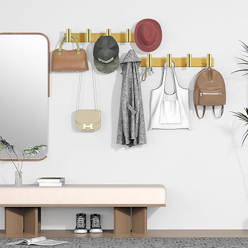 Miniatura 21 de VAEHOLD - Perchero plateado de pared para sombreros y abrigos, 3 ganchos para batas, bolsas, llaves y toallas, organizador de toallas para baño (2