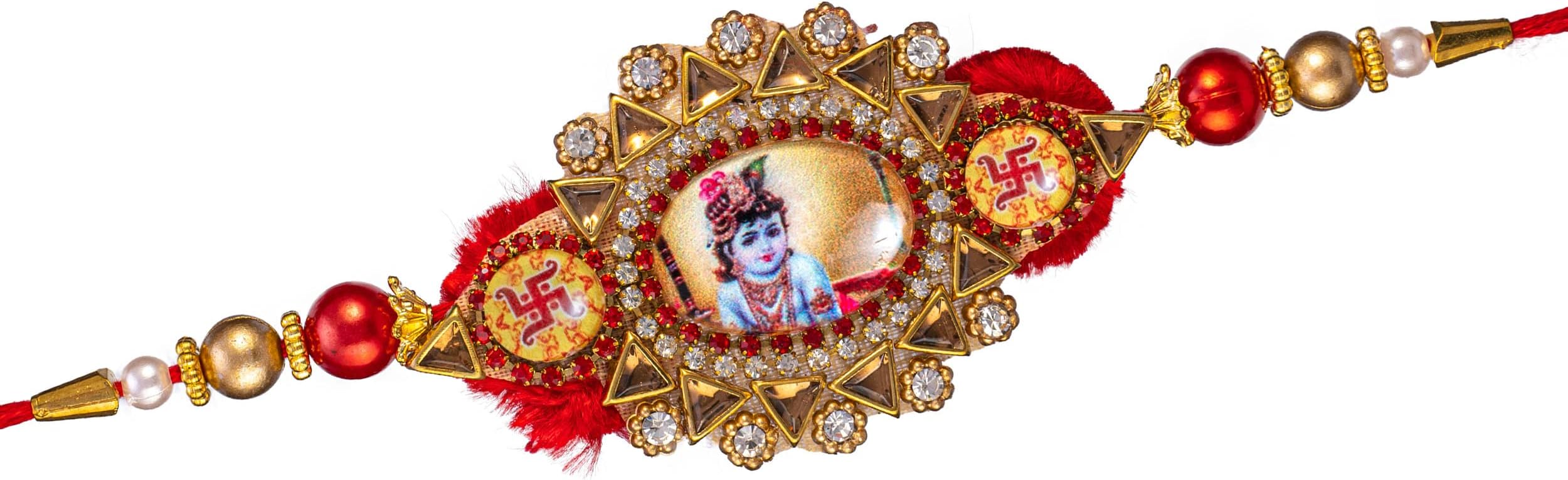 TIED RIBBONS Raksha Bandhan Rakhi for Brother Bhai Rakhi with Greeting Card and Roli Chawal Packet - Rakhi Bracelet for Brother Rakhi for Bhaiya Bro Rakhi Thread Designer Rakhi with Card