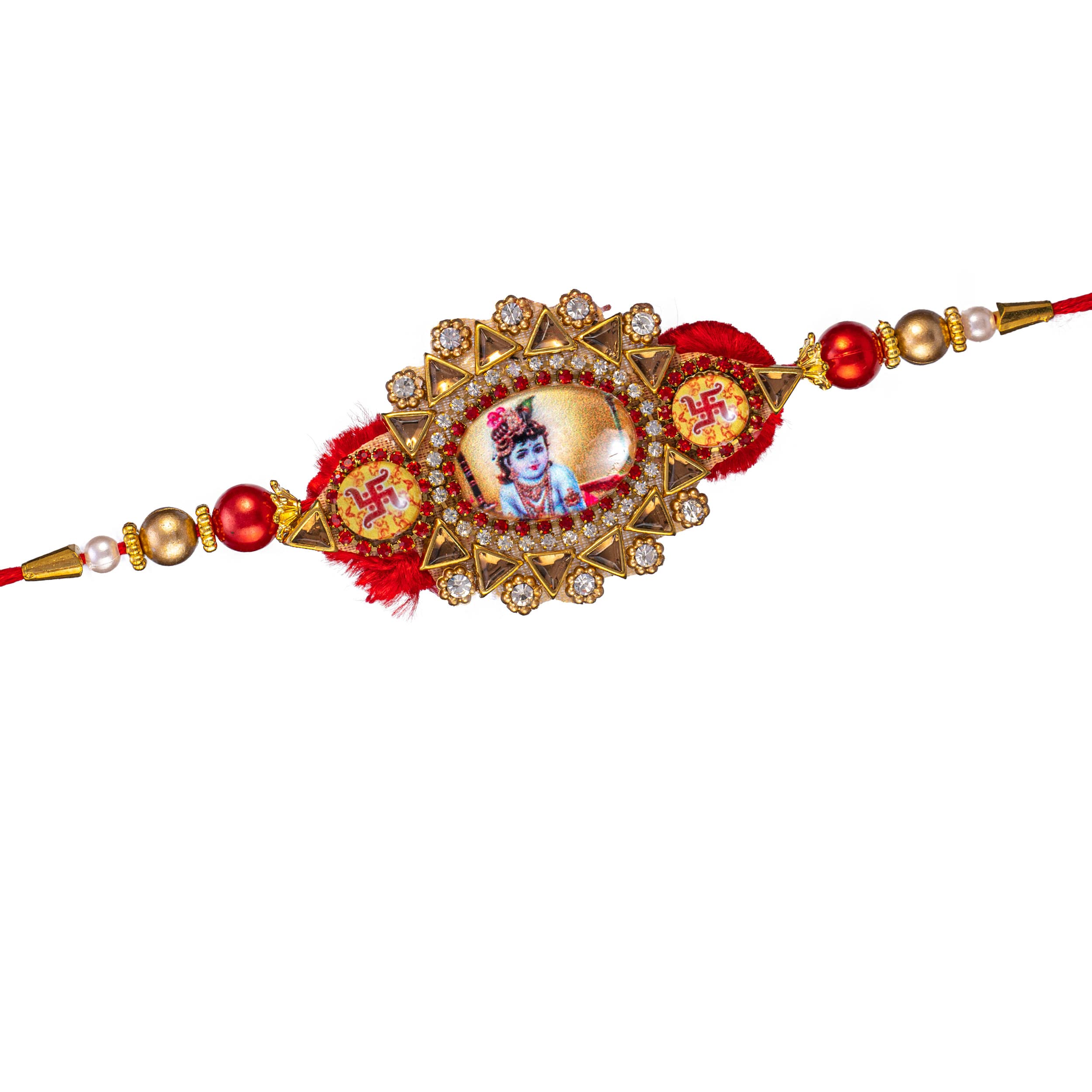 TIED RIBBONS Raksha Bandhan Rakhi for Brother Bhai Rakhi with Greeting Card and Roli Chawal Packet - Rakhi Bracelet for Brother Rakhi for Bhaiya Bro Rakhi Thread Designer Rakhi with Card
