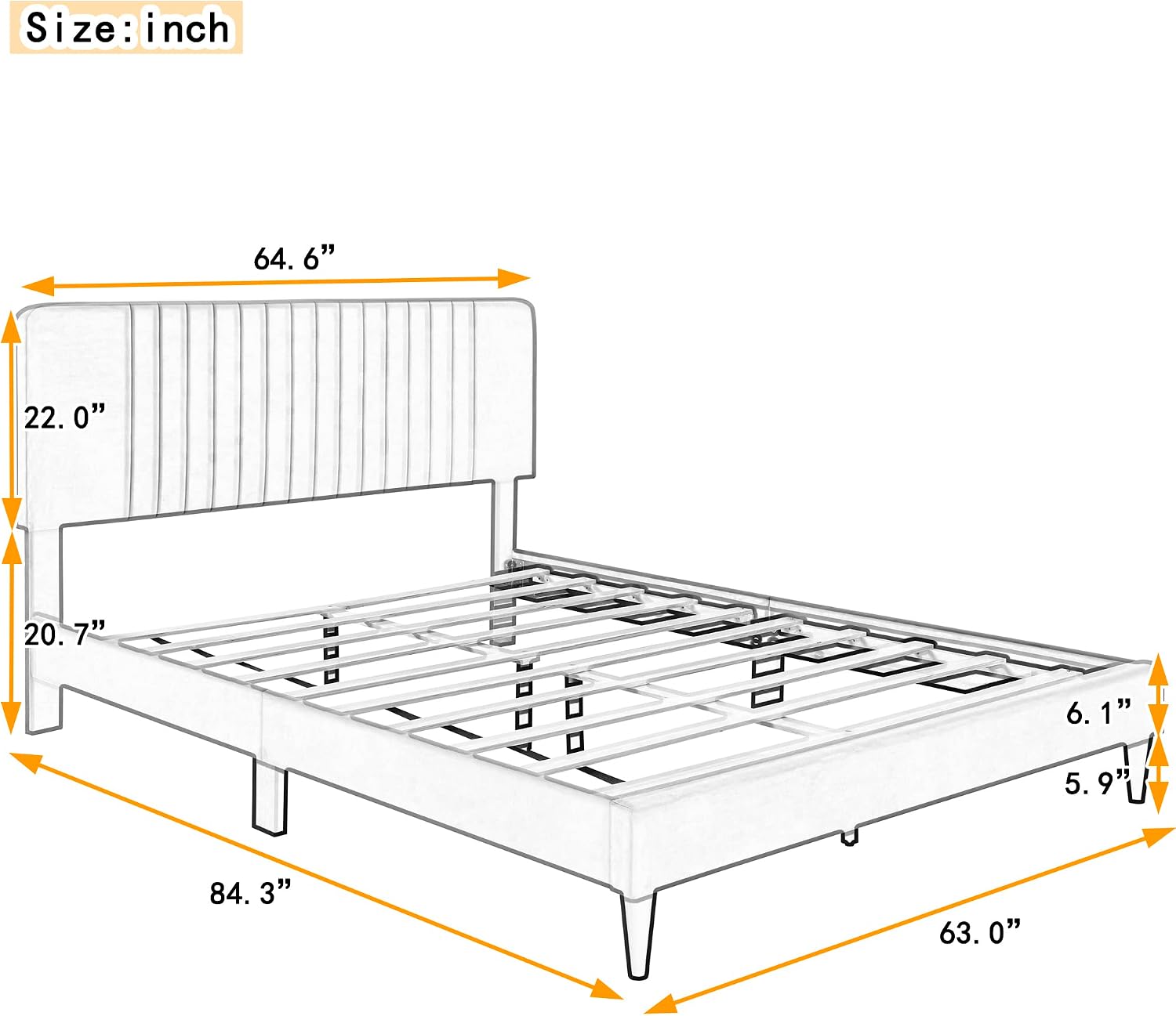 Velvet Fabric Queen Size Upholstered Platform Bed with Tufted Headboard, Upholstered Mattress Foundation, Wooden Slat Support, No Box Spring Needed, Queen Bed Frame for Bedroom/Guestroom(Green, Queen)