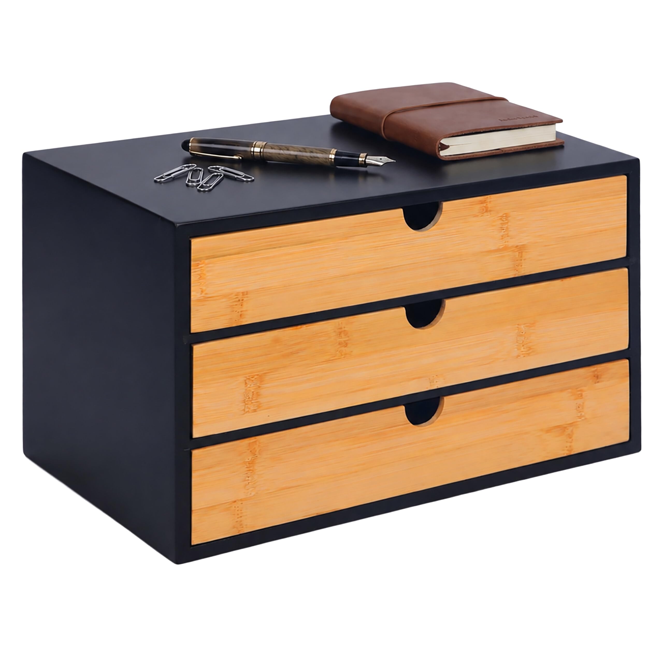 Organizador de cajones Relaxdays, de bambú y MDF, negro