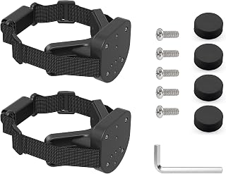 Reinforced Retractable Baby Gate Replacement Parts Kit, Retractable Dog Gate Full Set Wall Mounting Hardware Retractable Pet Gate Accessories with Brackets Latches Anchors and Screws (Black)