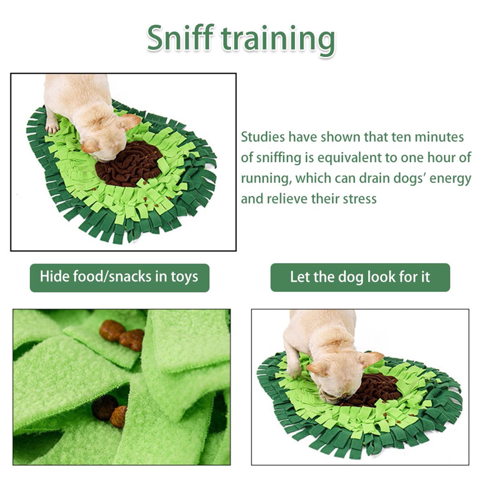 Schnüffelteppich Hund Intelligenzspielzeug, Hund Interaktives Spielzeug,Schnüffelrasen Hund Riechen Trainieren Matte Futtermatte Trainingsmatte Für Puzzle Und Nahrungsinstinkttraining