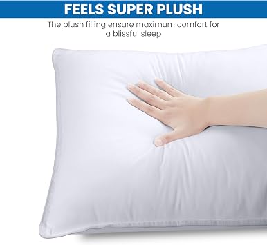 Utopia Bedding Pillow 40 x 70 cm Pack of 2, Hollow Fibre, White