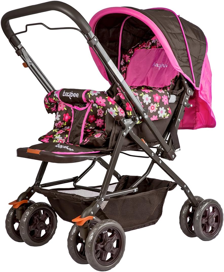 BAYBEE Funbee Vista Baby Stroller Pram (Pink)
