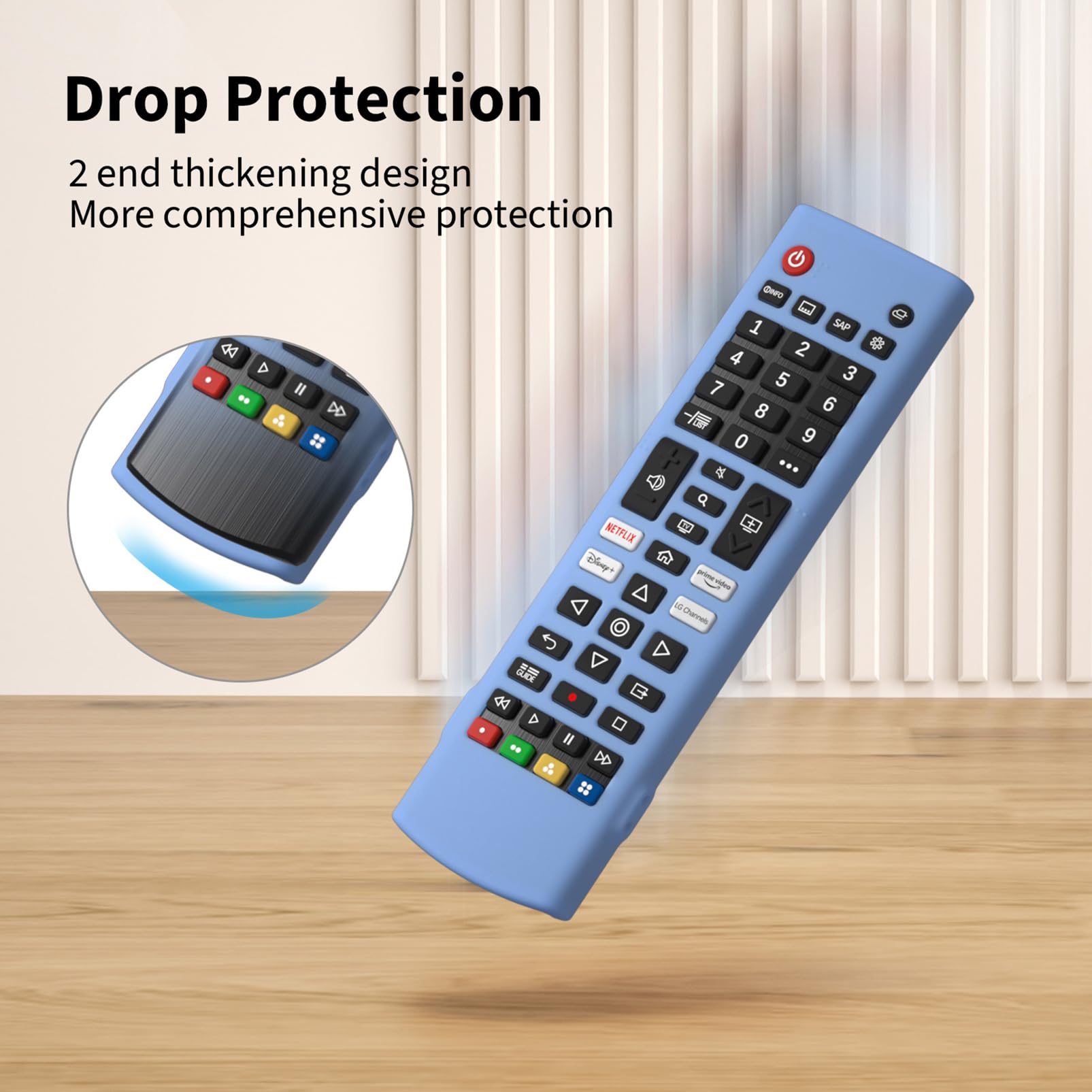 Hi Color Silicone Case for LG AKB Series Remote AKB75095307 AKB75375604 Remote Cover Shockproof Protective Sleeve (glow blue) - Image 4