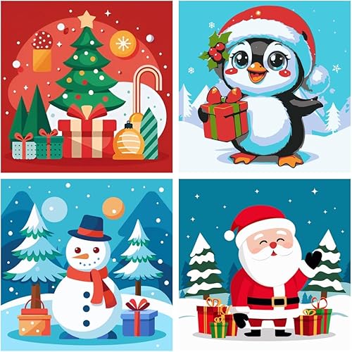 Miniatura 8 de Paquete de 6 pinturas de cóctel retro por números para adultos principiantes, vintage fácil de pintar por números sobre lienzo, kit de pintura al