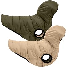 Pawtitas Reversible Windproof Dog Jacket | Water Resistant | Winter Coat for Puppies - Green/Beige Up Dog Vest for Large Breeds - Pouch Included