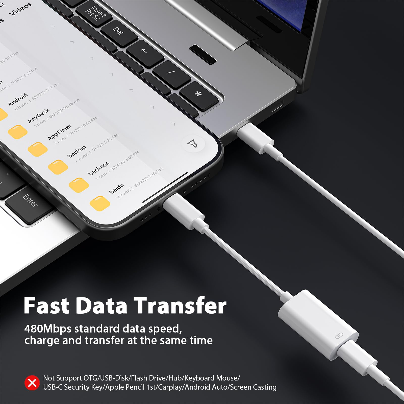 Wowfast Adattatore 3 In 1 Lightning A USB-C | Ricarica PD 45W, Audio E Dati 480Mbps | Per IPhone 16/15, IPad, MacBook E Galaxy - 2