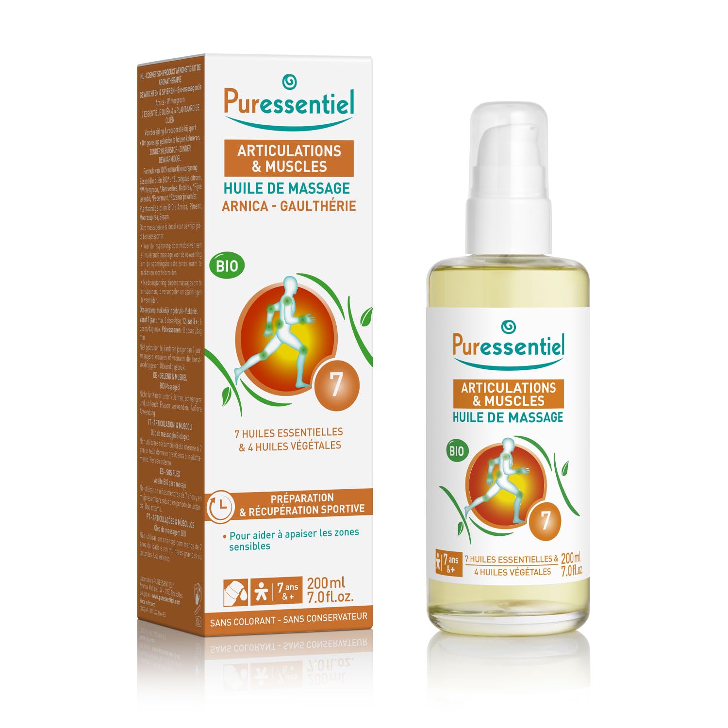 Puressentiel Gelenk & Muskel Arnika & Wintergrün Massageöl – Sportöl für Vorbereitung & sportliche Erholung – 11 Pflanzenöle mit ätherischen Ölen – Natürliches Muskelöl gegen Verspannungen – 200 ml
