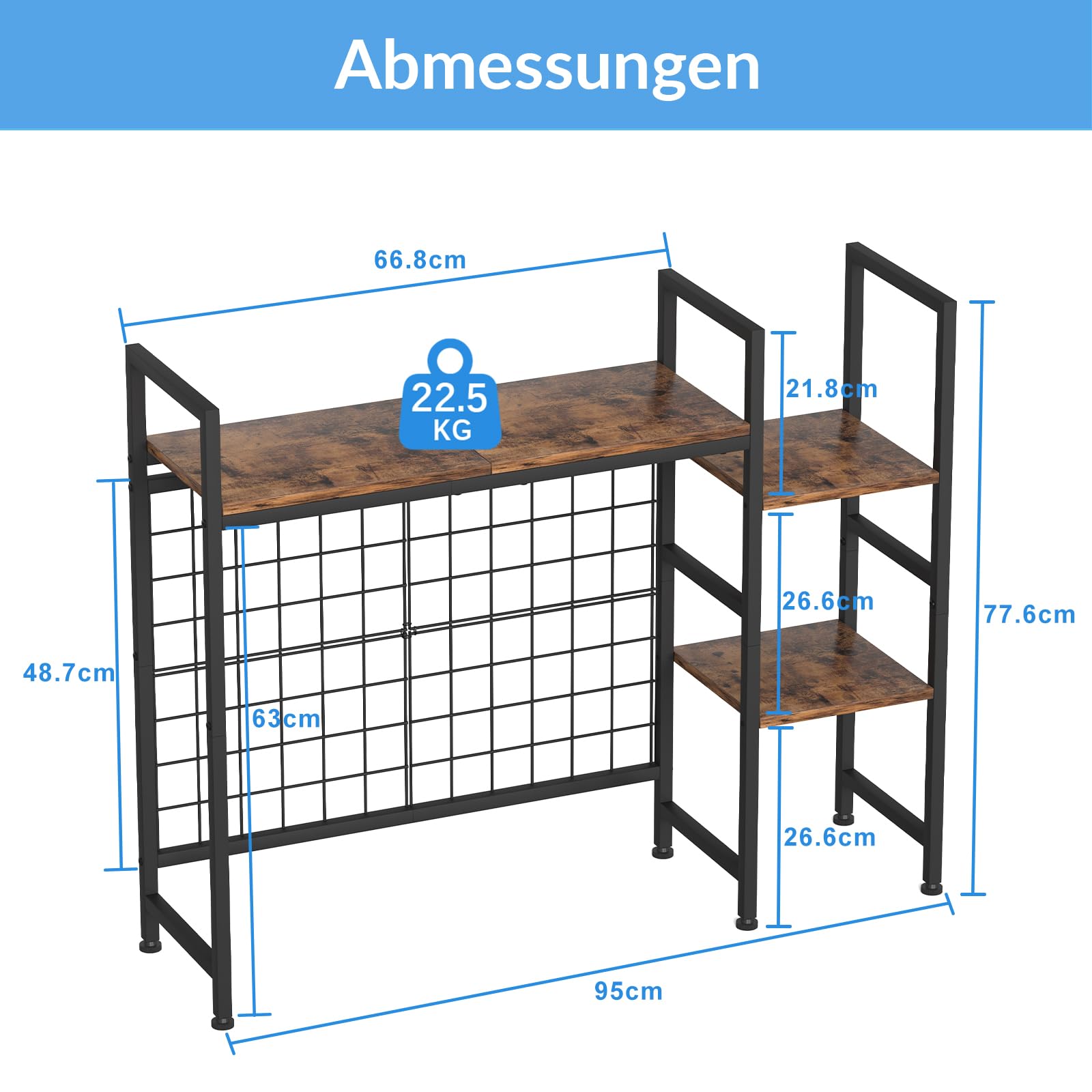 Schreibtischregal, 95 cm, Computer-Desktop-Bücherregal