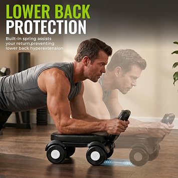 EAST MOUNT Ab Roller Wheel - Ab Roller with Elbow Support for Core Workout Belly Fat Automatic Rebound Abdominal Wheel for Women Men Home Gym Equipment