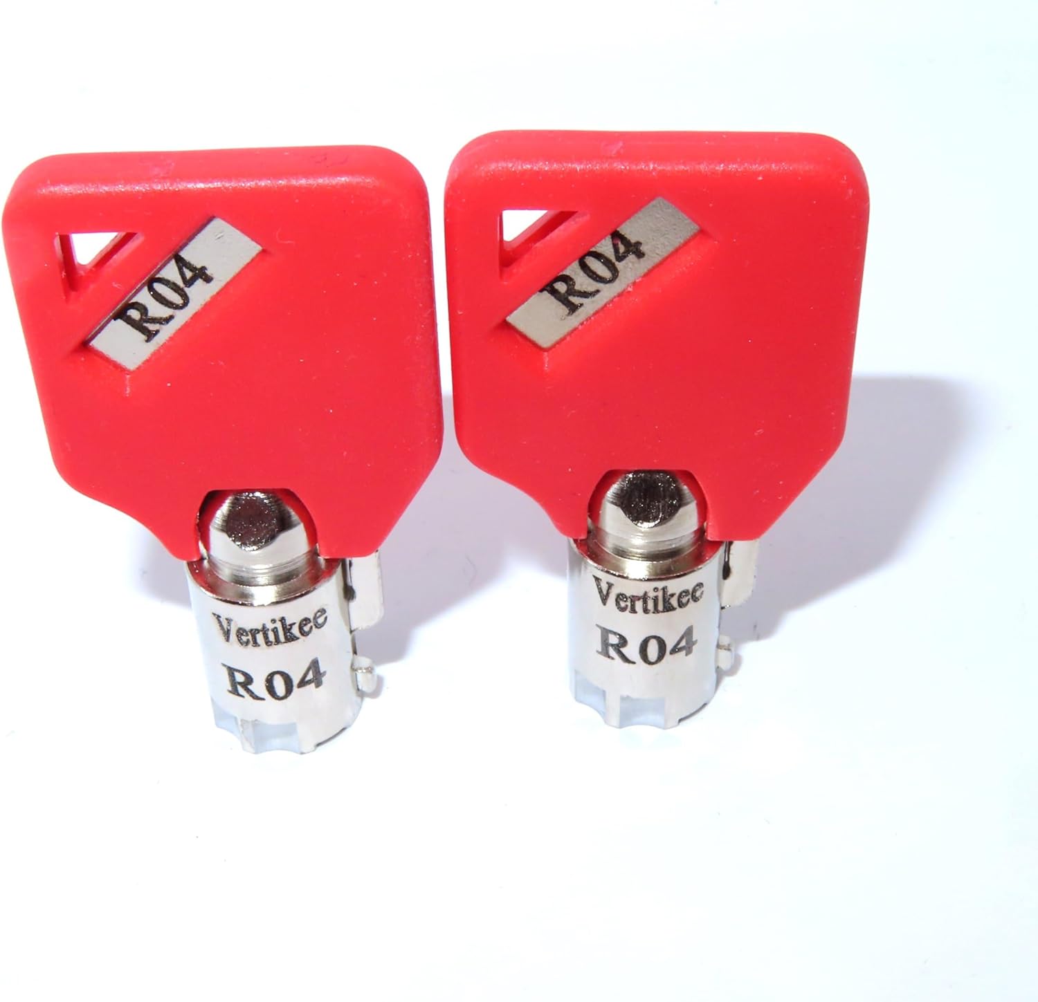 R04 Keys Compatible with Husky Milwaukee & Steel Glide R04 Keys, Tool Box Tool Chest Replacement Lock Keys, 2 Cut R04 Replacement Keys with Red Caps & Numbered high and Low for Easy I.D. Vertikee(TM)