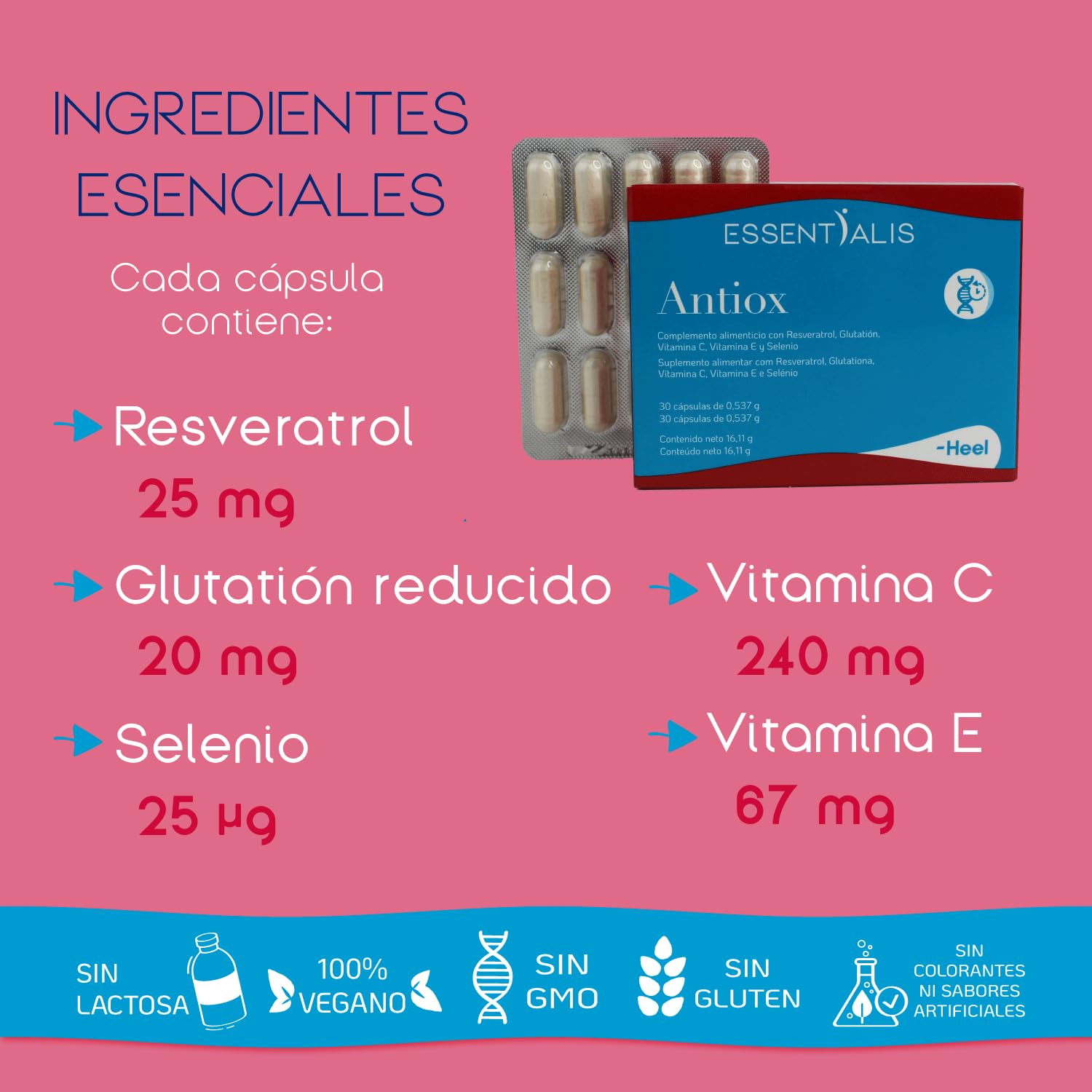 HEEL ESSENTIALIS ANTIOX 30 COMP. - Zubereitung in Tabletten für die regelmäßige Einnahme, geeignet für diejenigen, die nachhaltig auf ihr Wohlbefinden einwirken möchten, Box mit 30 Tabletten und