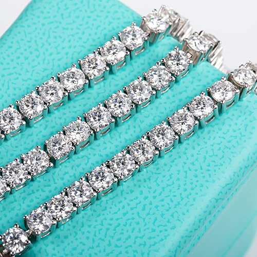 Miniatura 5 de AnuClub 11.1CT-32CT Moissanite Tennis Bracelet 925 Sterling Silver Round Cut 4MM6.5MM D Color VVS1 Moissanites Classic Bracelets for Women Men