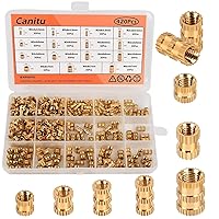 Vista 10 de Canitu 350 piezas de insertos roscados, M2/M2.5/M3/M4/M5/M6 rosca métrica hembra Kit surtido de tuercas moleteadas de latón para plástico