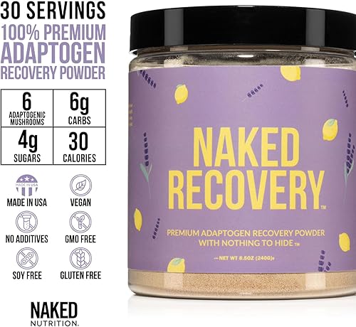 Miniatura 2 de Naked Recovery - Suplemento de hongos en polvo - Melena de leones, Cordyceps, Reishi, cerezas agrias, bálsamo de limón, fórmula de bienestar