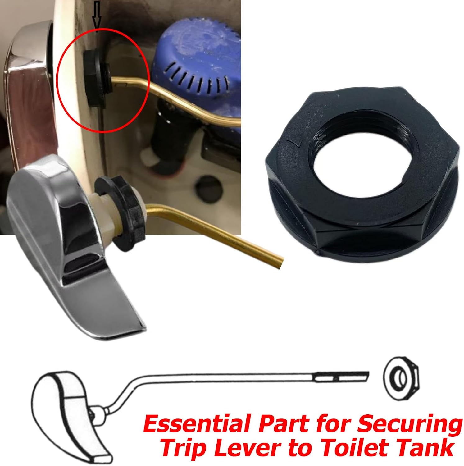 2-Pack Mounting Nut for Toto Trip Lever THU004, 061, 068, 162 image 3