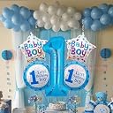 Propsicle Blue 1 Number Foil Balloons for 1st Birthday Decoration For Boys gallery image
