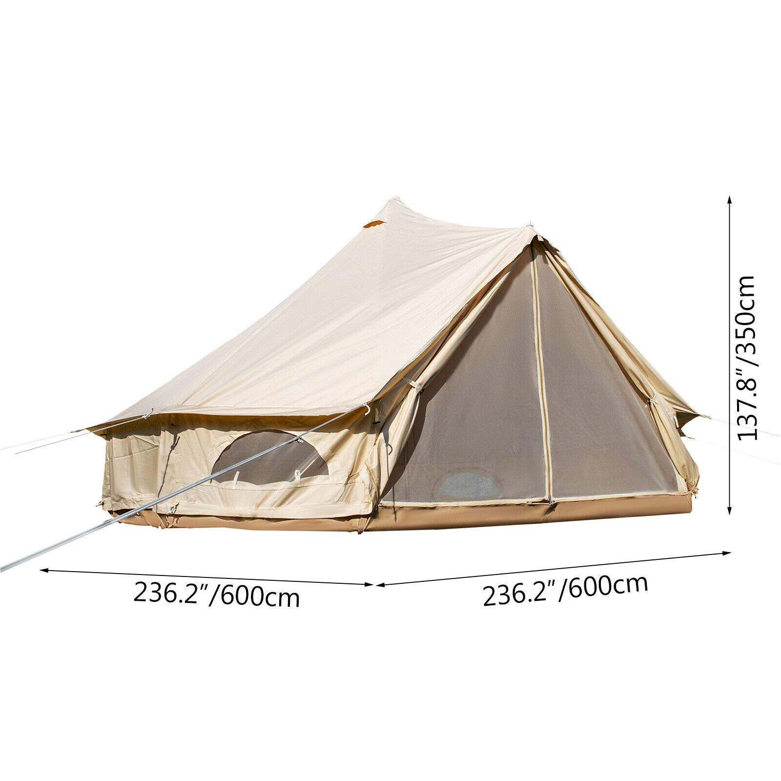 BuoQua Bell Tent Canvas Tent with Stove Hole Cotton Canvas Tents Yurt