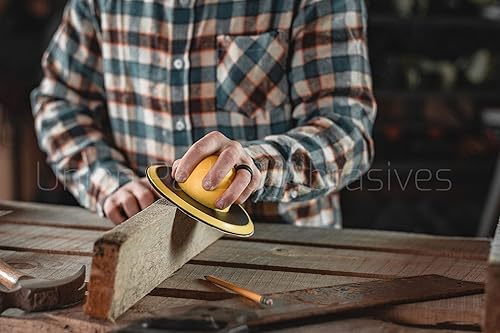 Miniatura 5 de Union Pads & Abrasives Bloque redondo de lijado manual de gancho y bucle de 5 pulgadas para bloque de lijado a manoalmohadilla de lijado de mano,