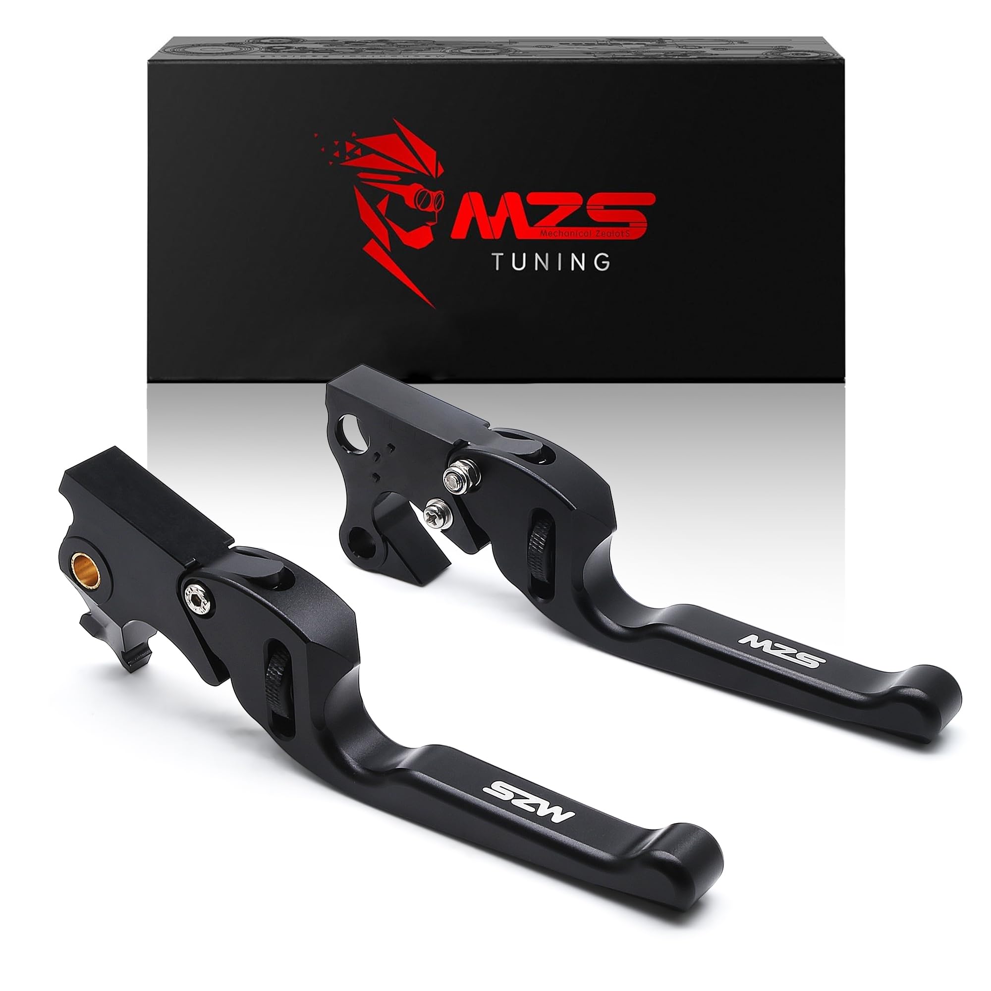 MZS Black Motorcycle Clutch Brake Levers Wheel Adjustable CNC Compatible with Sportster Iron 883 2014-2022 / XL883L 2014-2019 / Sportster XL 1200 2014