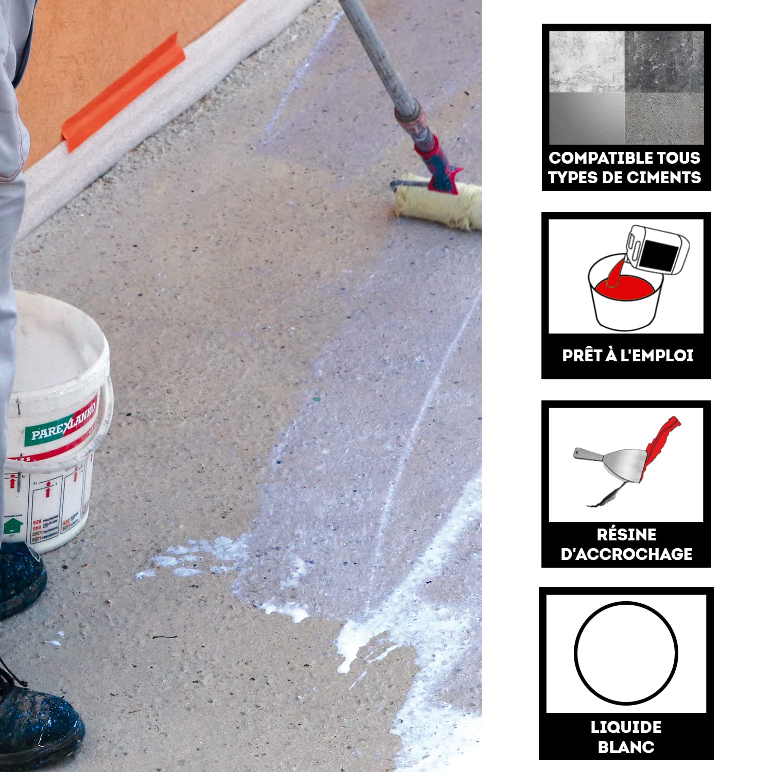 Parexlanko L75120 751 Lanko Latex - Pegamento de recuperación, color blanco | Mejora morteros, concretos y recubiertos - Mezclar con agua de temple - Fortalece el agarre y el rendimiento