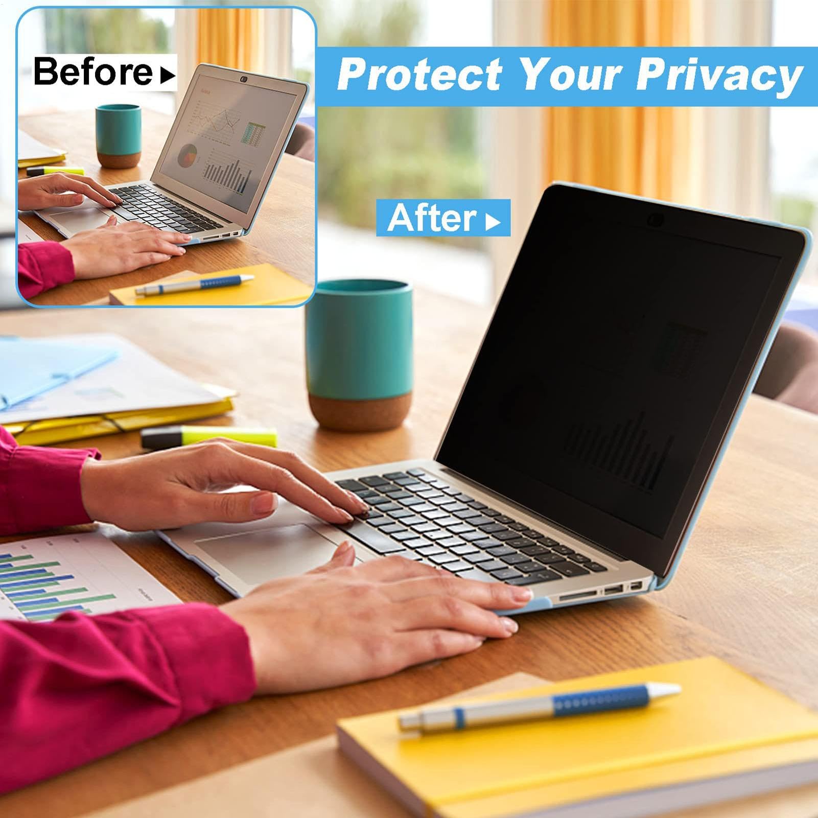 Laptop Screen Privacy Shield - Dust Resistant Laptop Privacy Screen Filter, Computer Privacy Screen Filter | Removable Security Shield, Anti-Scratch Protector Film For Computer Monitor And Laptop