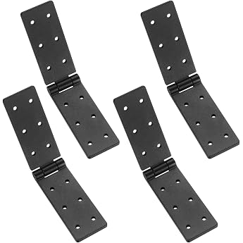 Door Hinge Pack of 4 Hinges Connectors Folding Hinge Box Tape Furniture Hinge Black Metal Hinge Furniture Hinge Heavy Duty for Wooden Door Garden Doors Furniture Doors Tool Boxes