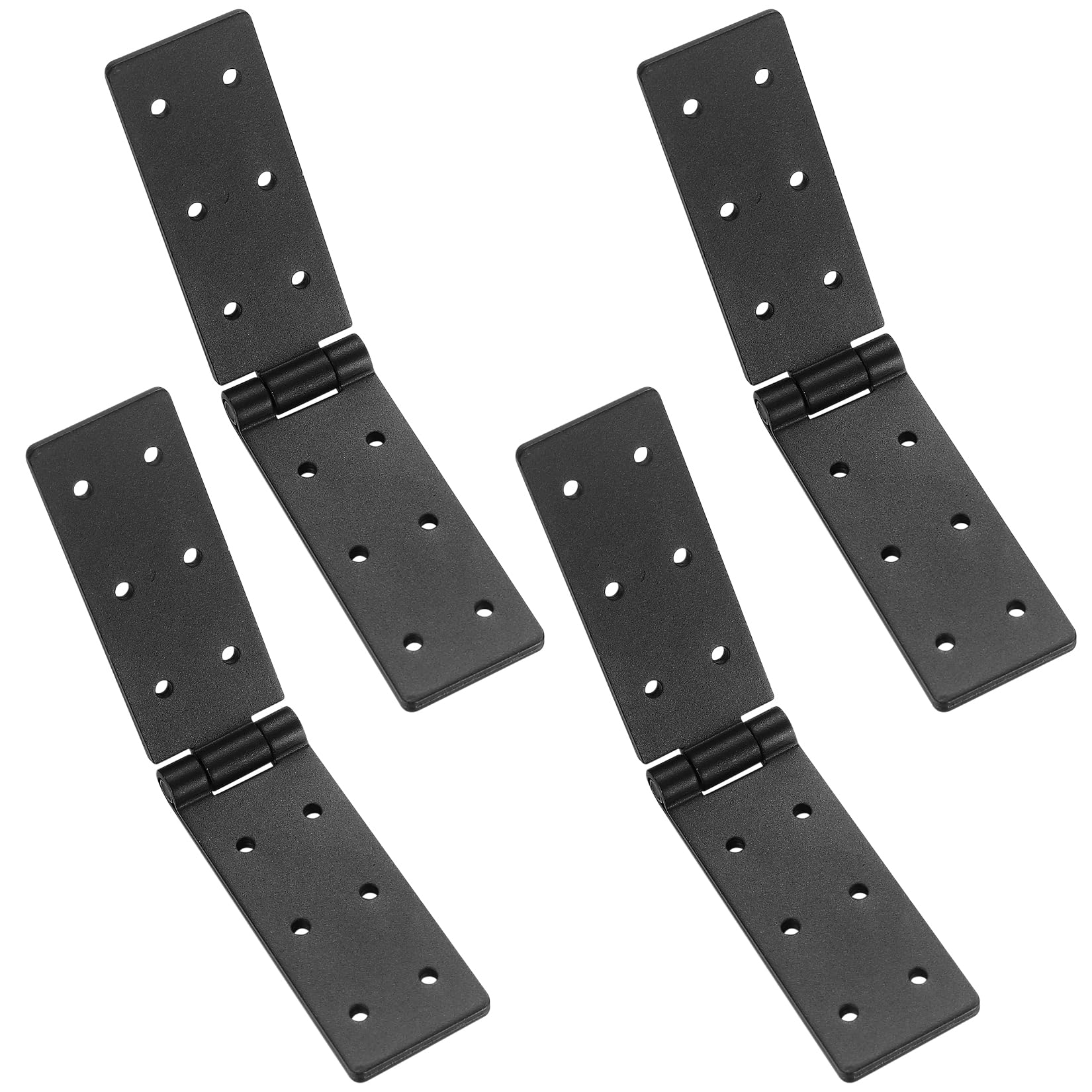 Door Hinge, Pack of 4 Connectors, Folding Hinge, Box Tape, Black Metal Furniture Hinge Heavy Duty for Wooden Door, Garden Doors, Tool Boxes