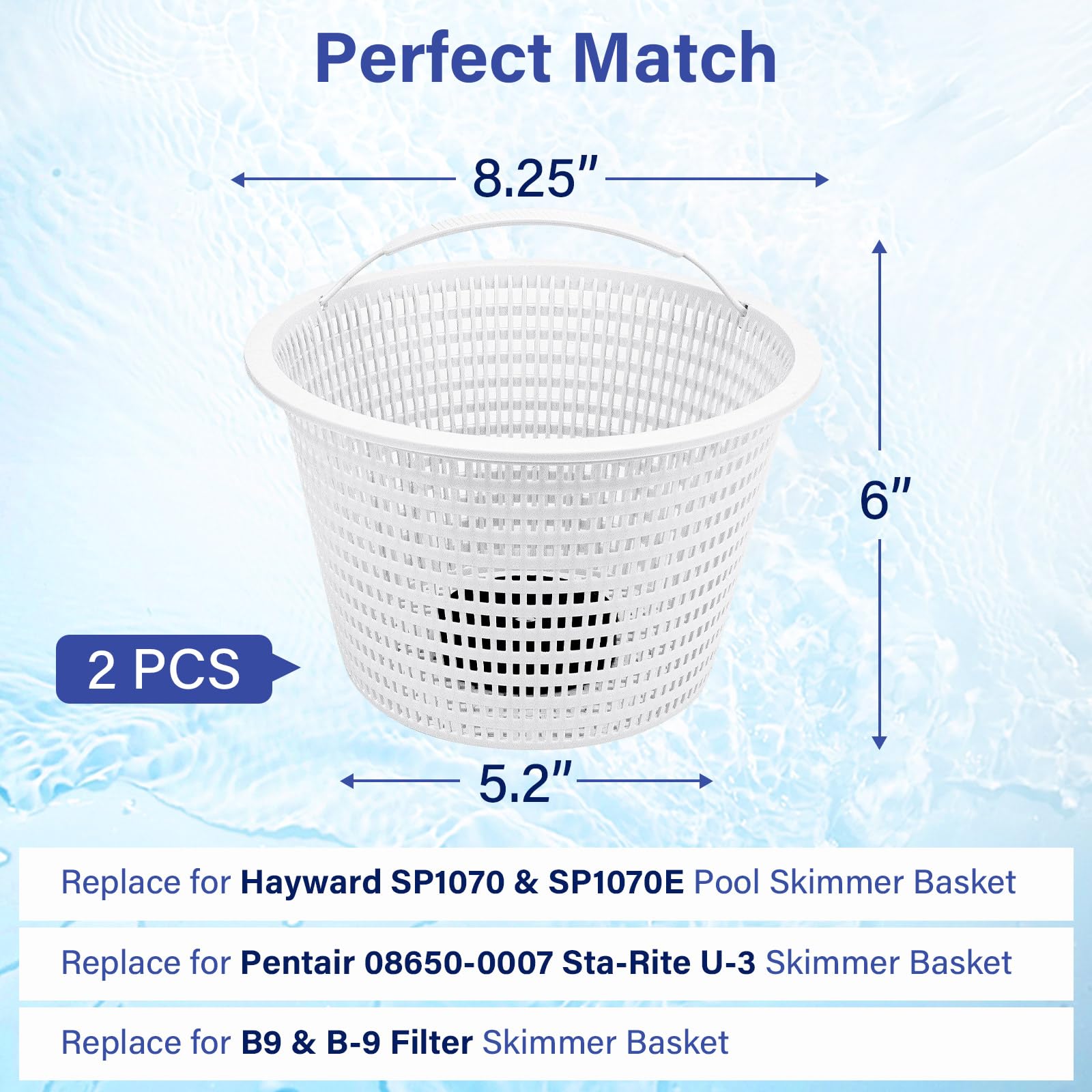 Pool-Skimmerkorb Ersatz – Passt Für Hayward SP1070 & Pentair U-3, 2 Stück, Mit Griff, Für Inground-Pools