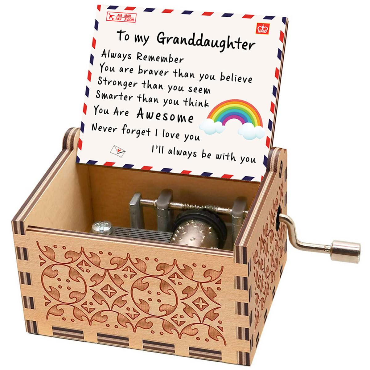 Luteney Granddaughter Music Box From Grandma,You Are My Sunshine Music Box Grandaughter,Grandma To Music Box Grandma's Best Gift For