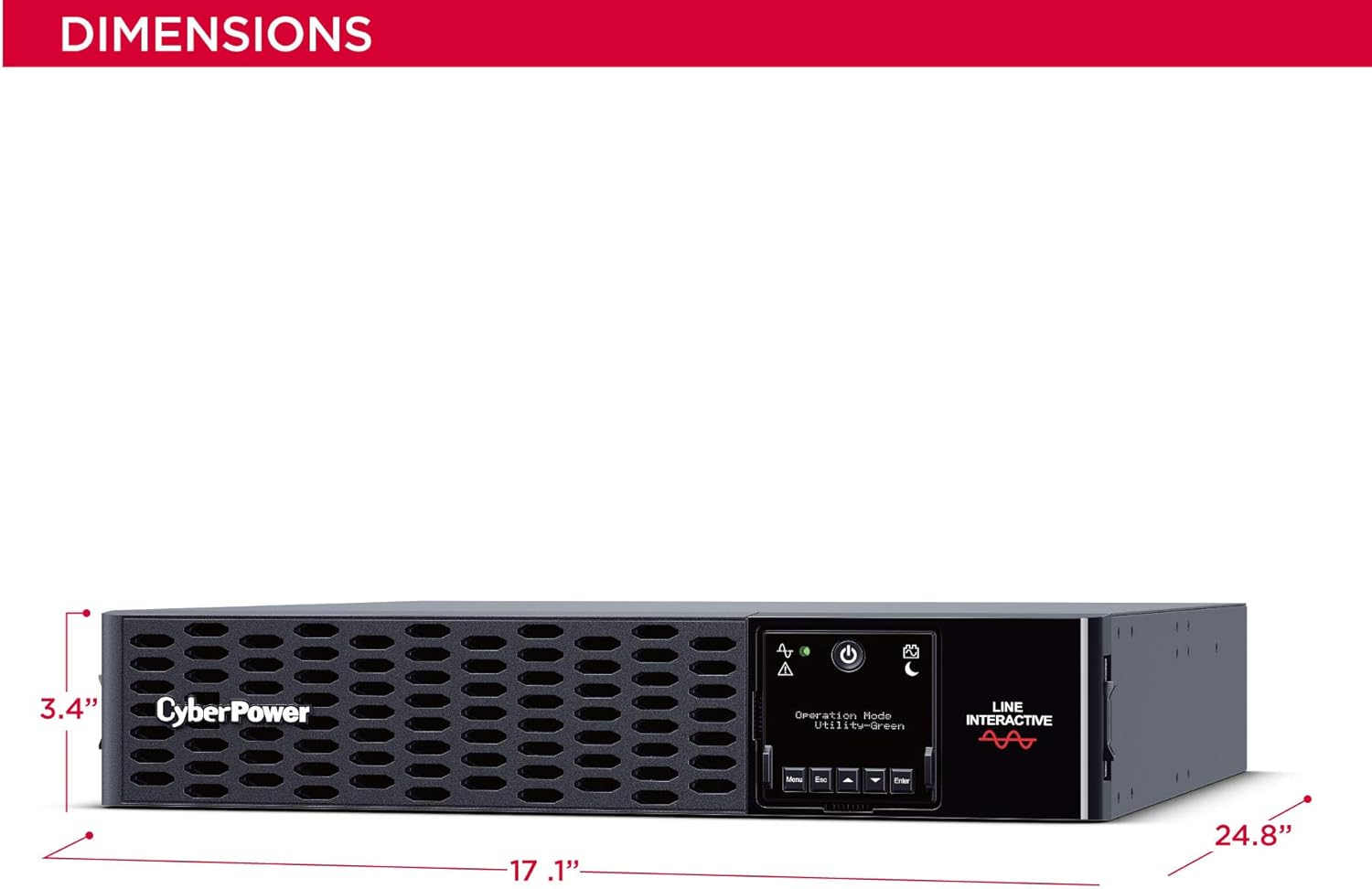 CyberPower PR2200RTXL2UAN Smart App Sinewave UPS System, 2200VA/2200W, 8 Outlets, 2U Rack/Tower, RMCARD205 Pre-Installed, EBM Option