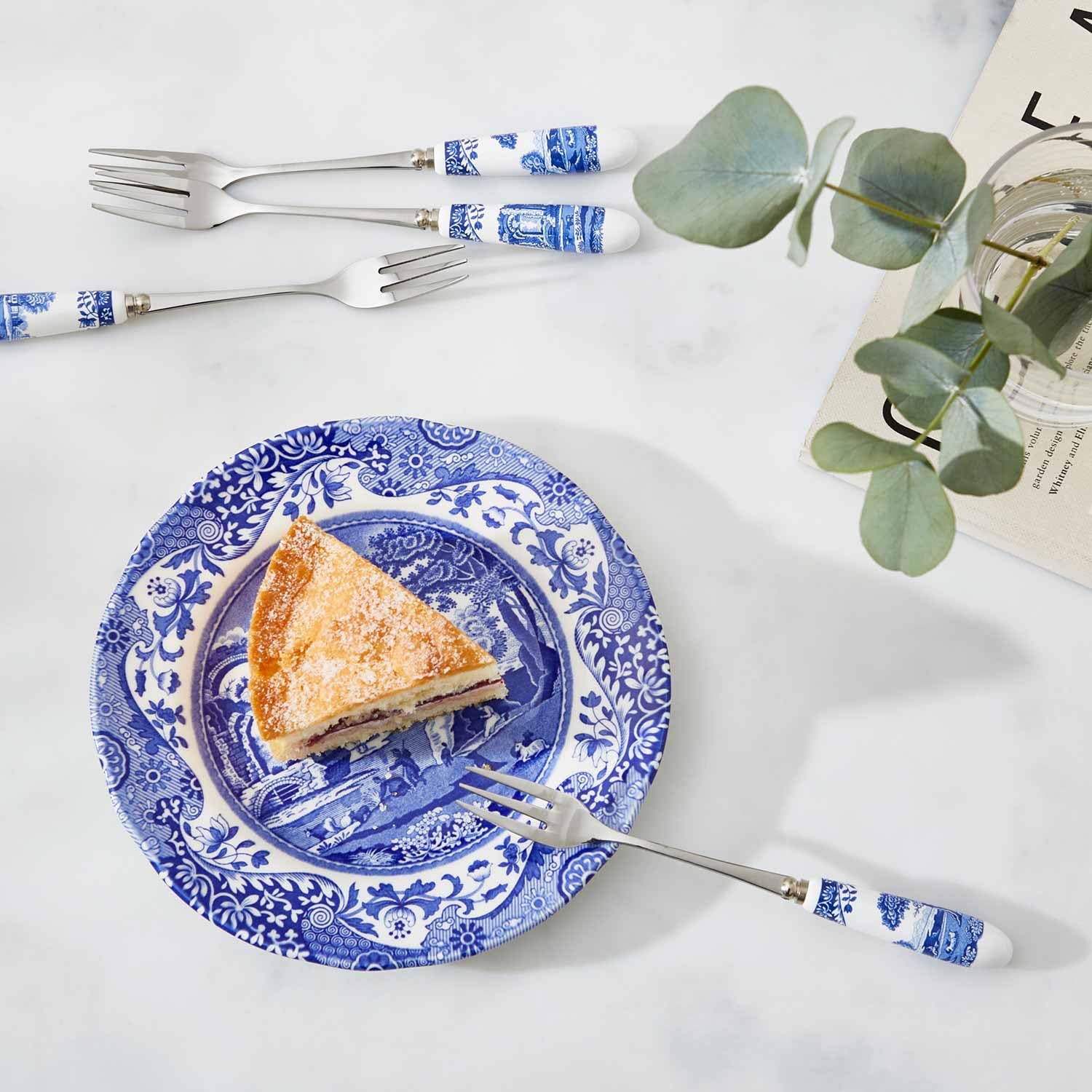 Spode Blue Italian Pastry Dessert Forks - Blue & White, Set of 6 — Amazon image 4