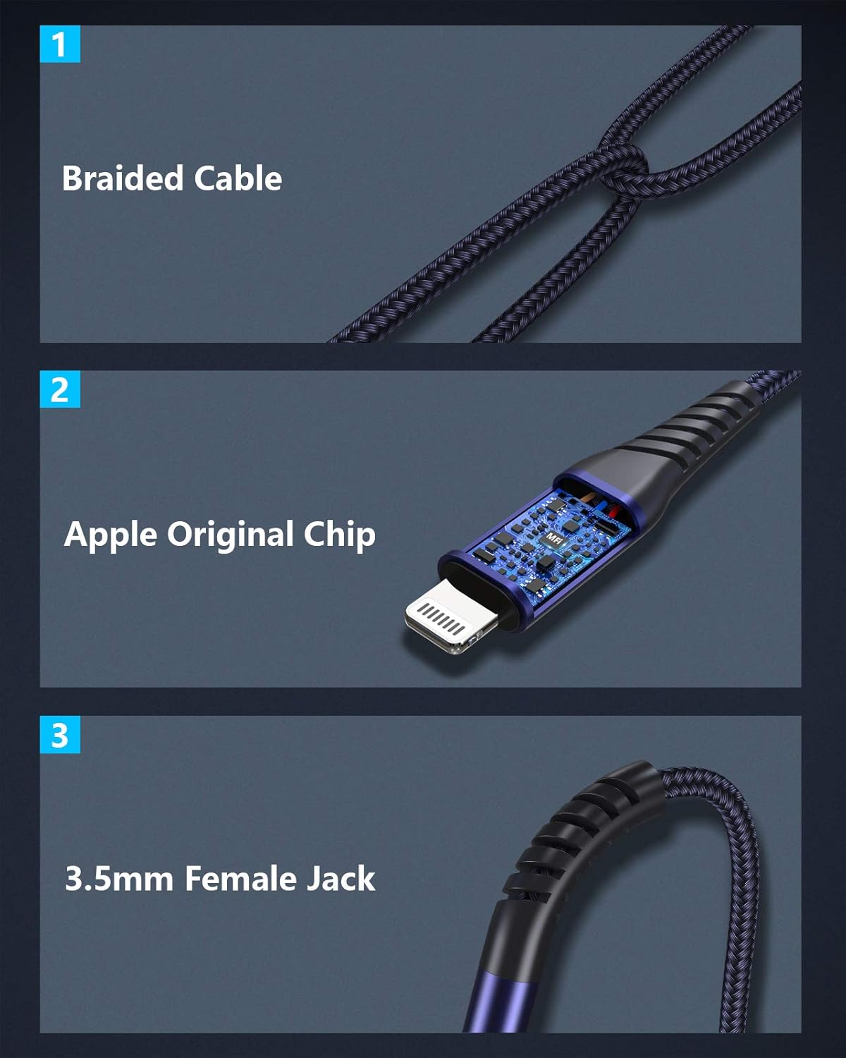 Mangotek iPhone Headphone Adapter, Lightning to 3.5 mm Headphone Jack Adapter iPhone Dongle Converter Aux Adaptor Compatible with iPhone 14 13 12 11 Pro Max 7 8 Plus SE X XR XS
