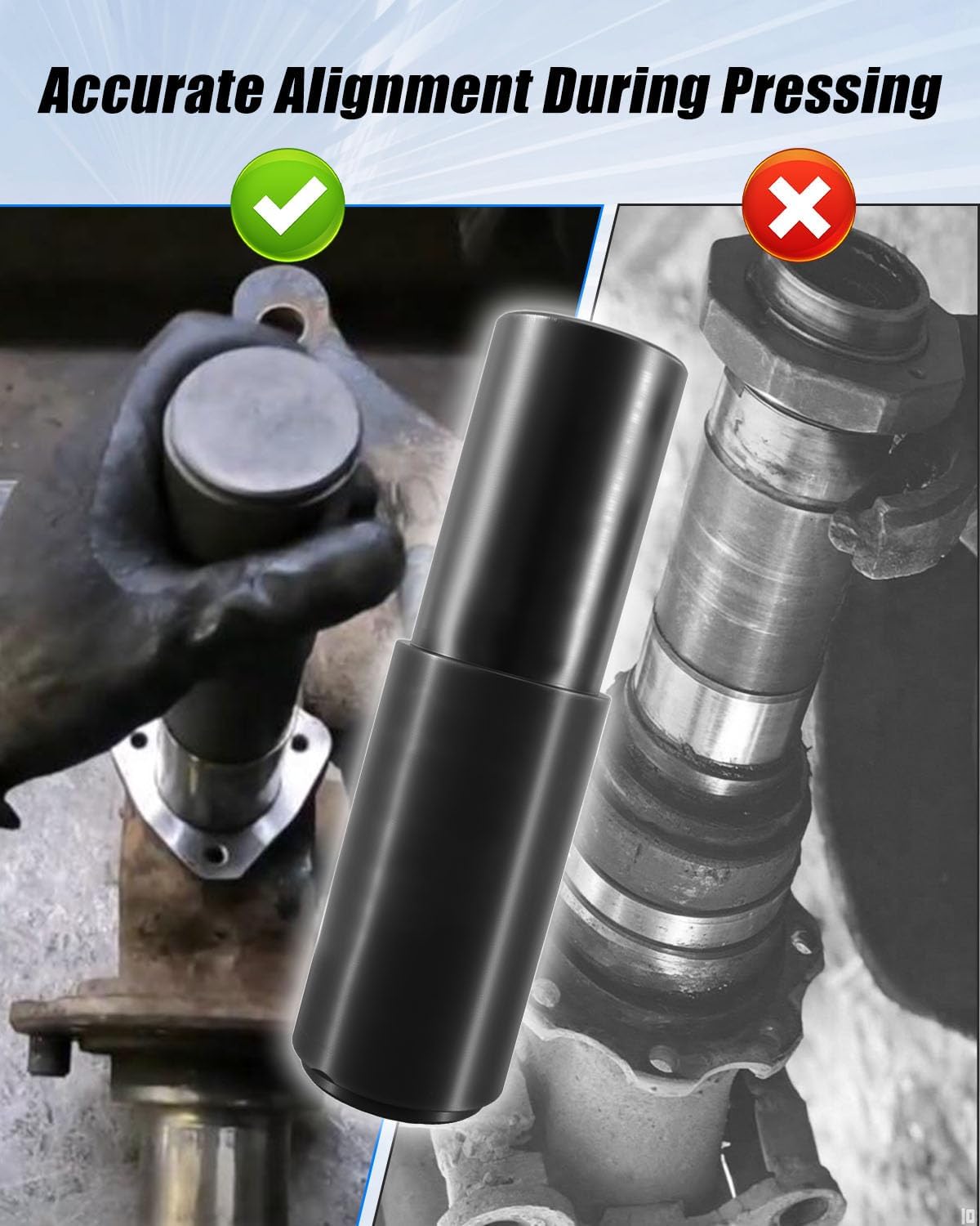 R212136 King Pin Bushing Driver 7x2x1.77 Inch Fit for Truck and Trailer Suspension, Durable Alloy Steel and No Reaming Required
