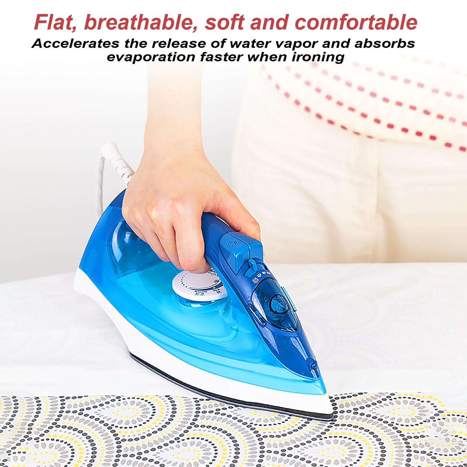 Copri asse da stiro 100% cotone e imbottitura spessa,Vari stili e dimensioni disponibilitelo asse da stiro，Facile da installare Resistente alle alte temperaturecopriasse da stiro ( Size : L122*W38cm ,