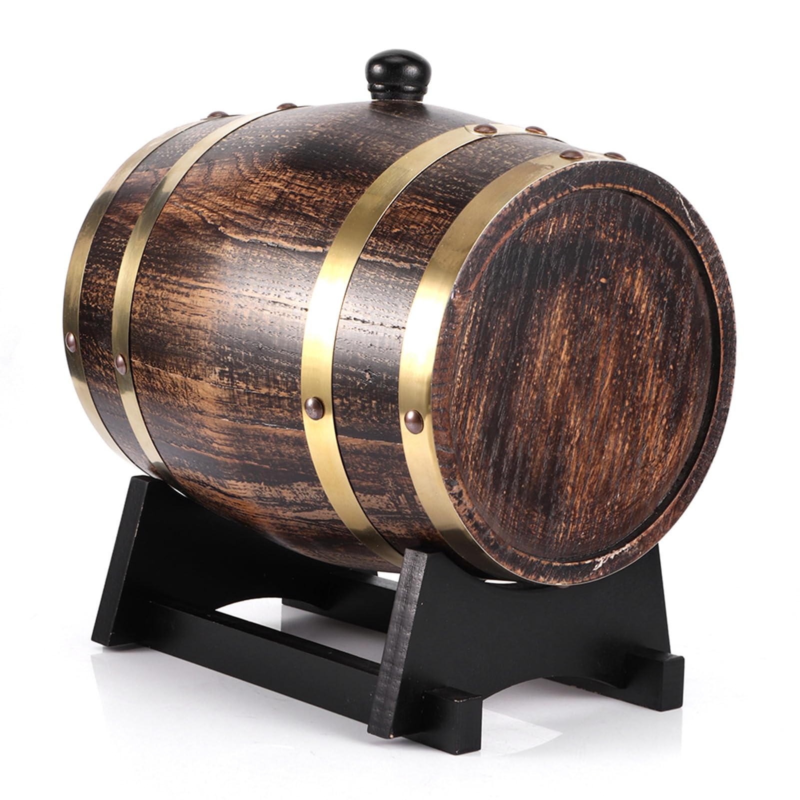 Botte di Rovere, Botti di Rovere Stile Retrò da 3 Litri, Botte di Whisky in Legno Botte di Vino Vino Rosso Barile di Brandy Whisky Barile Secchio Contenitore con Rubinetto