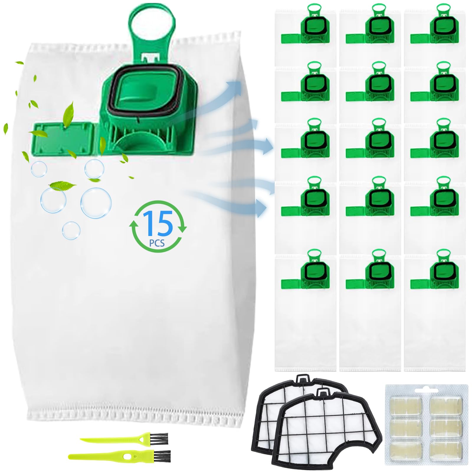 Ricambi Per Folletto Kit 12 Sacchetti 12 Profumini Per Aspirapolvere Folletto VK140 E VK150 - Ricambi Di Qualità Accessori Non Originali - Foto 2