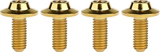 Titanium M5 M6 10 12 15 20 25 30 35mm Torx Head Bolt T25 T30 Screws for Bicycle Motorcycle Pack of 4 (Gold, M6x15mm)