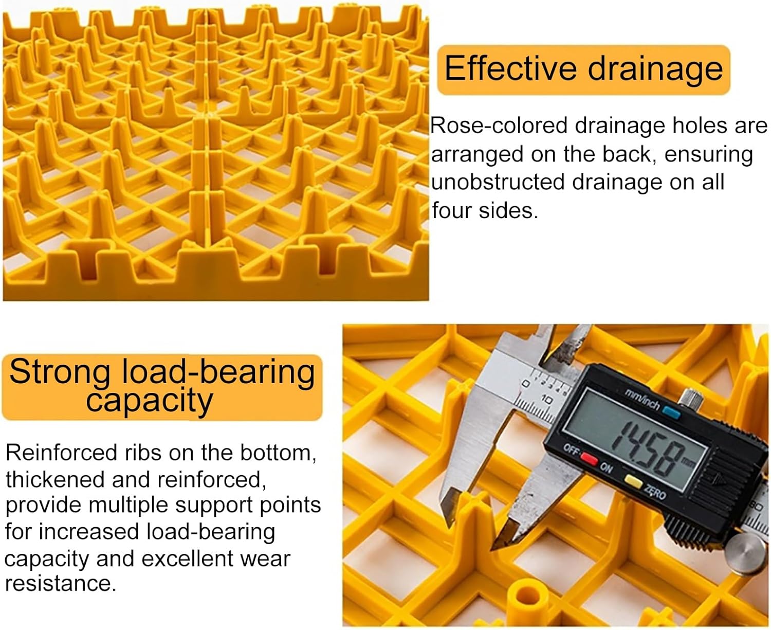 Lightweight Plastic Pallets, Breathable Grid Floor Pallet, Nestable Floor Pallets, Plastic Waterproof Storage Grid Pad, for Garage, Basement, Industrial(Red)