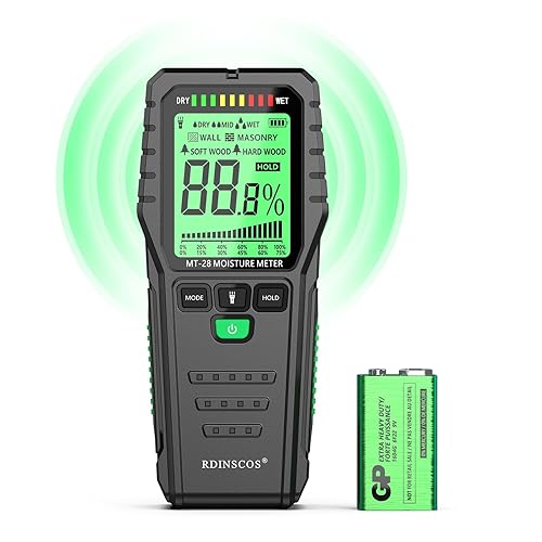 Pinless Moisture Meter for Walls, Wood, Non-Invasive Moisture Detector with